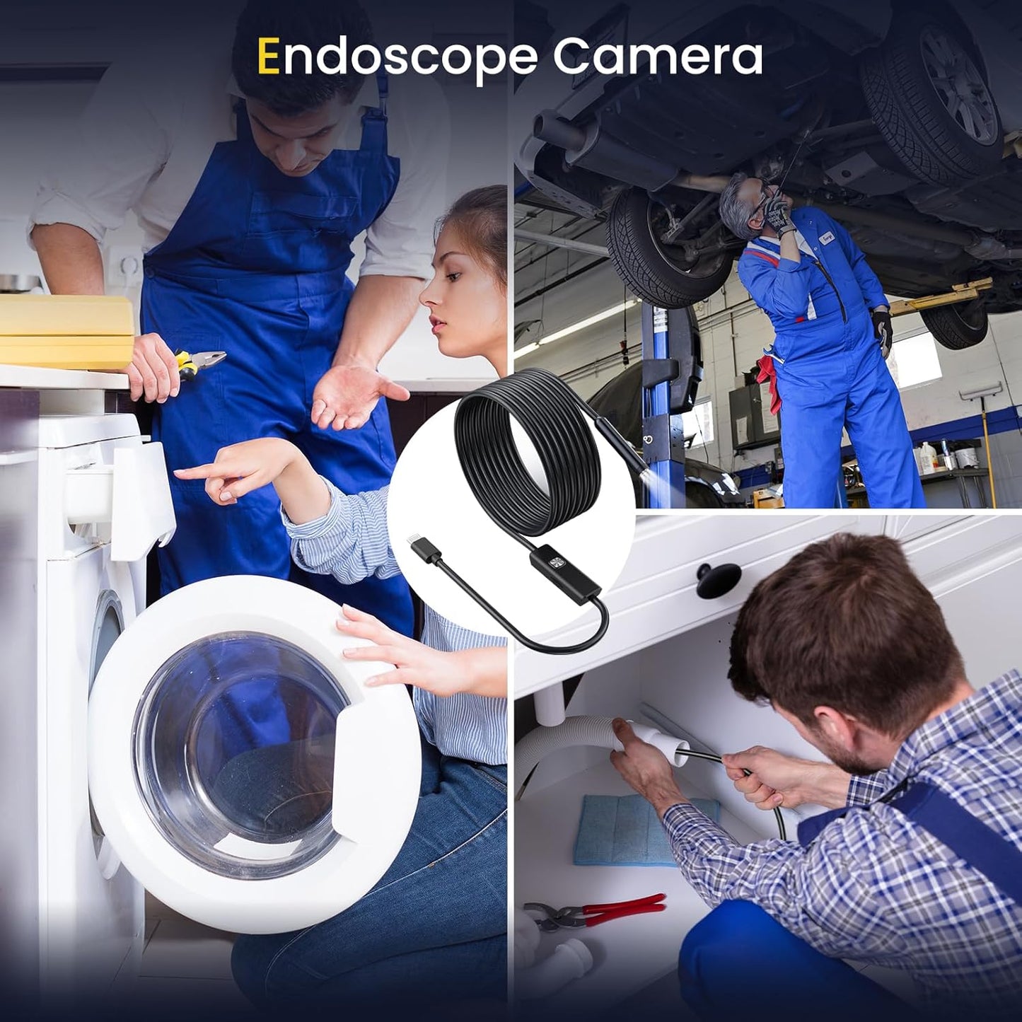 FORKODA 1920 HD Endoscope Camera with 5M Cable for Android & iOS Mobile Arcade Ltd