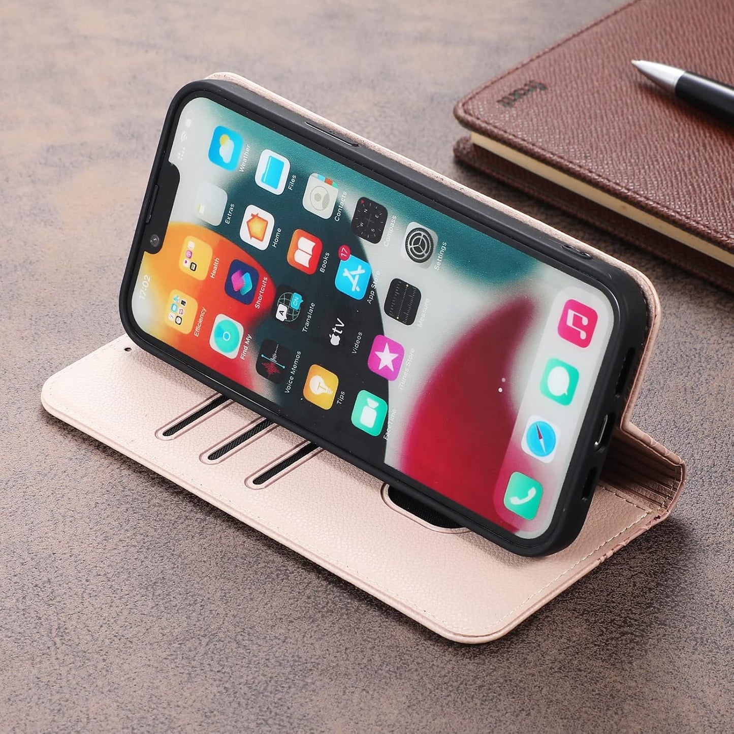 iPhone 11 Wallet Case Rose Gold PU Leather Flip Cover Card Holder Kickstand Mobile Arcade Ltd