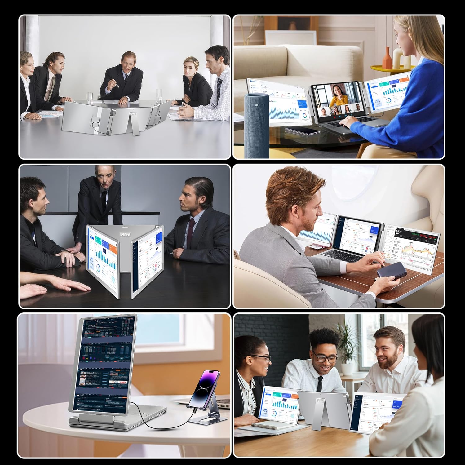 16" Triple Laptop Screen Extender 1200P IPS Monitor for 12"-18.5" Laptops Mobile Arcade Ltd