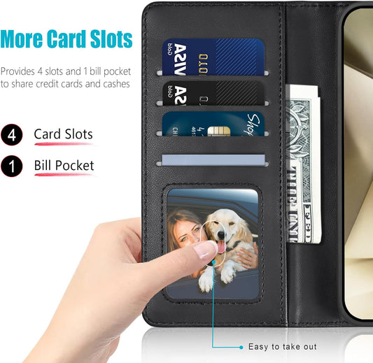 Galaxy S25 Ultra Wallet Case Black Kickstand Shockproof 4 Card Slot Cover Mobile Arcade Ltd