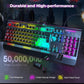 TECKNET RGB Wired Gaming Keyboard UK Layout – 105 Keys, Metal Panel Mobile Arcade Ltd
