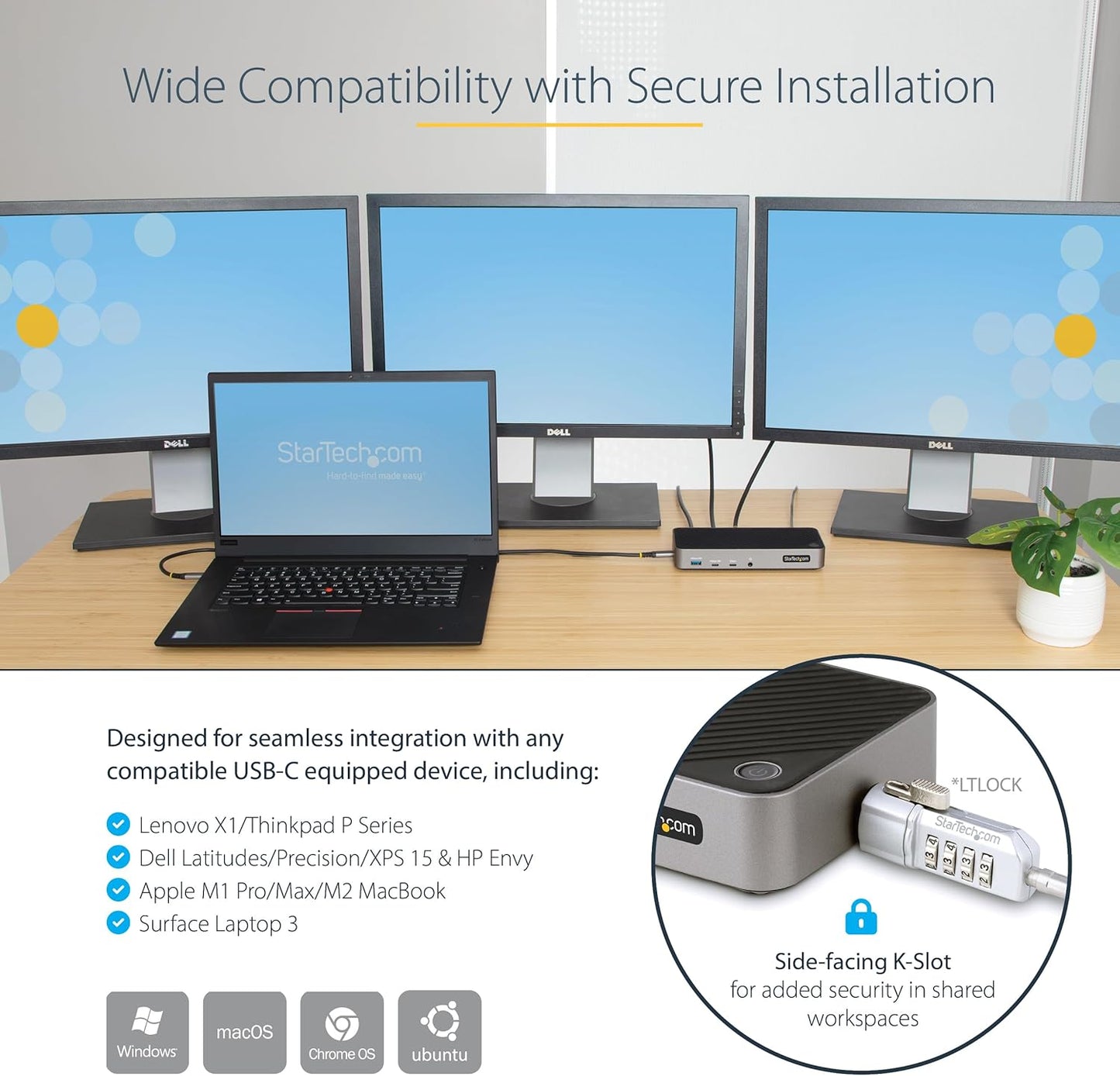 Triple Monitor USB-C Dock – 3x 4K HDMI/DP, 100W PD, 5 USB Ports, Mac/Windows Mobile Arcade Ltd