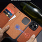 iPhone 15 Pro Max Wallet Case Brown Magnetic 2-in-1 Detachable Flip Cover RFID Mobile Arcade Ltd
