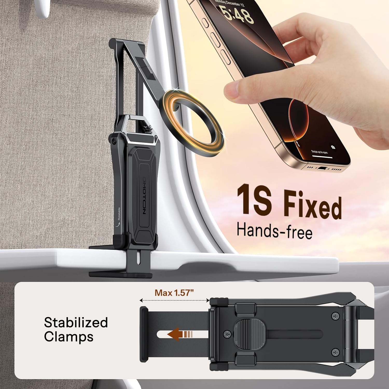 OMOTON Aluminium Magnetic Phone Tripod – 360° Rotating MagSafe Travel Mount Mobile Arcade Ltd