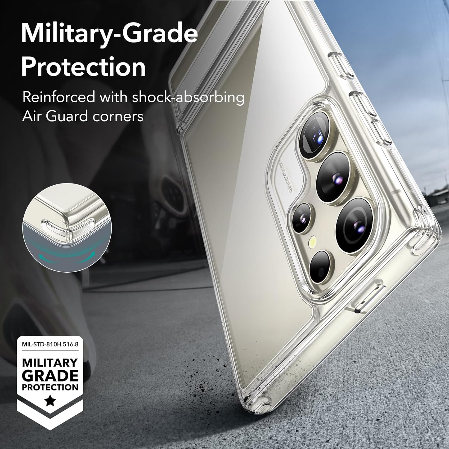Galaxy S24 Ultra Case Clear Boost Series Kickstand Shockproof Slim Cover Mobile Arcade Ltd