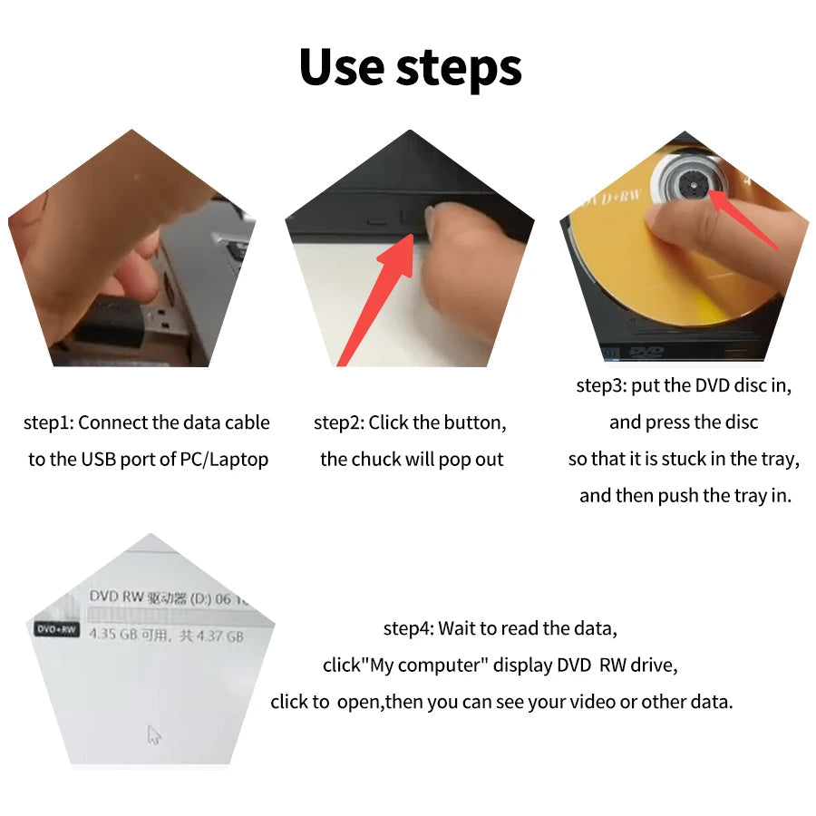 Slim External USB 3.0 Type-C DVD RW Drive | 2-in-1 DVD/CD Writer Burner Mobile Arcade Ltd