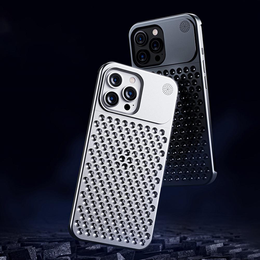 Aluminum Alloy Phone Case For 14 13 Pro Max Plus Hollow Heat Dissipation Anti-fall Full Body Shockproof Phone Cove Mobile Arcade Ltd