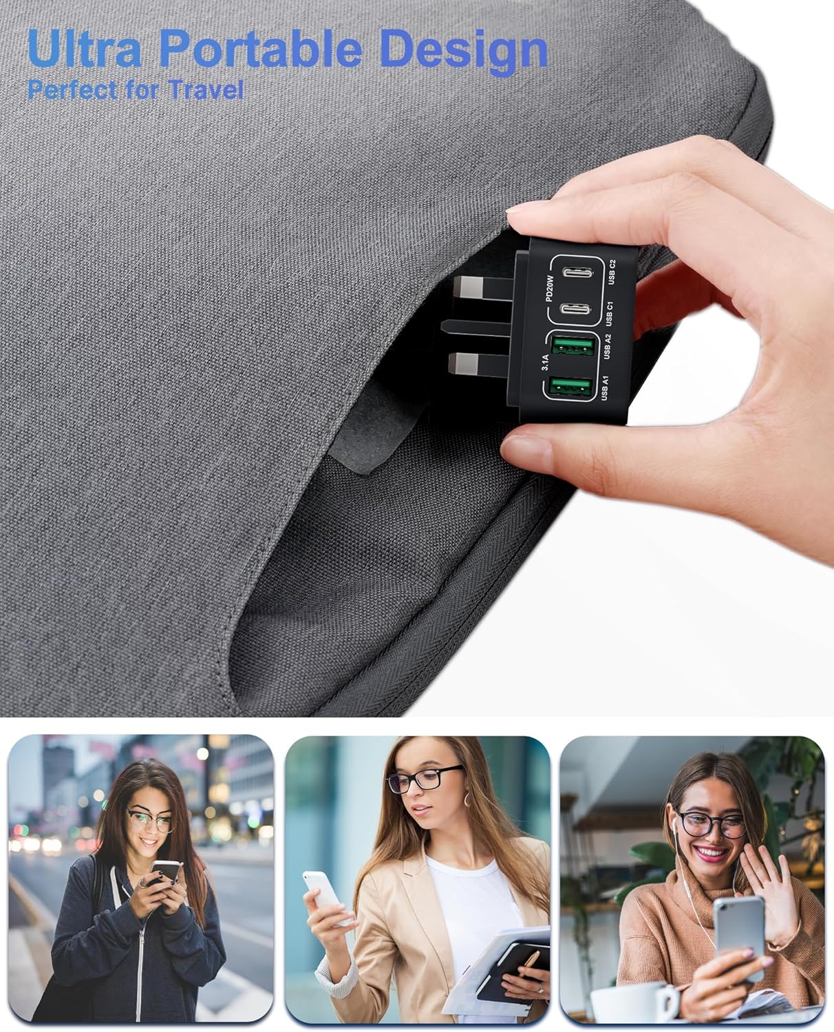 40W USB C Fast Charger Plug, 4-Port USB Wall Plug for iPhone, Samsung, iPad, UK Mobile Arcade Ltd