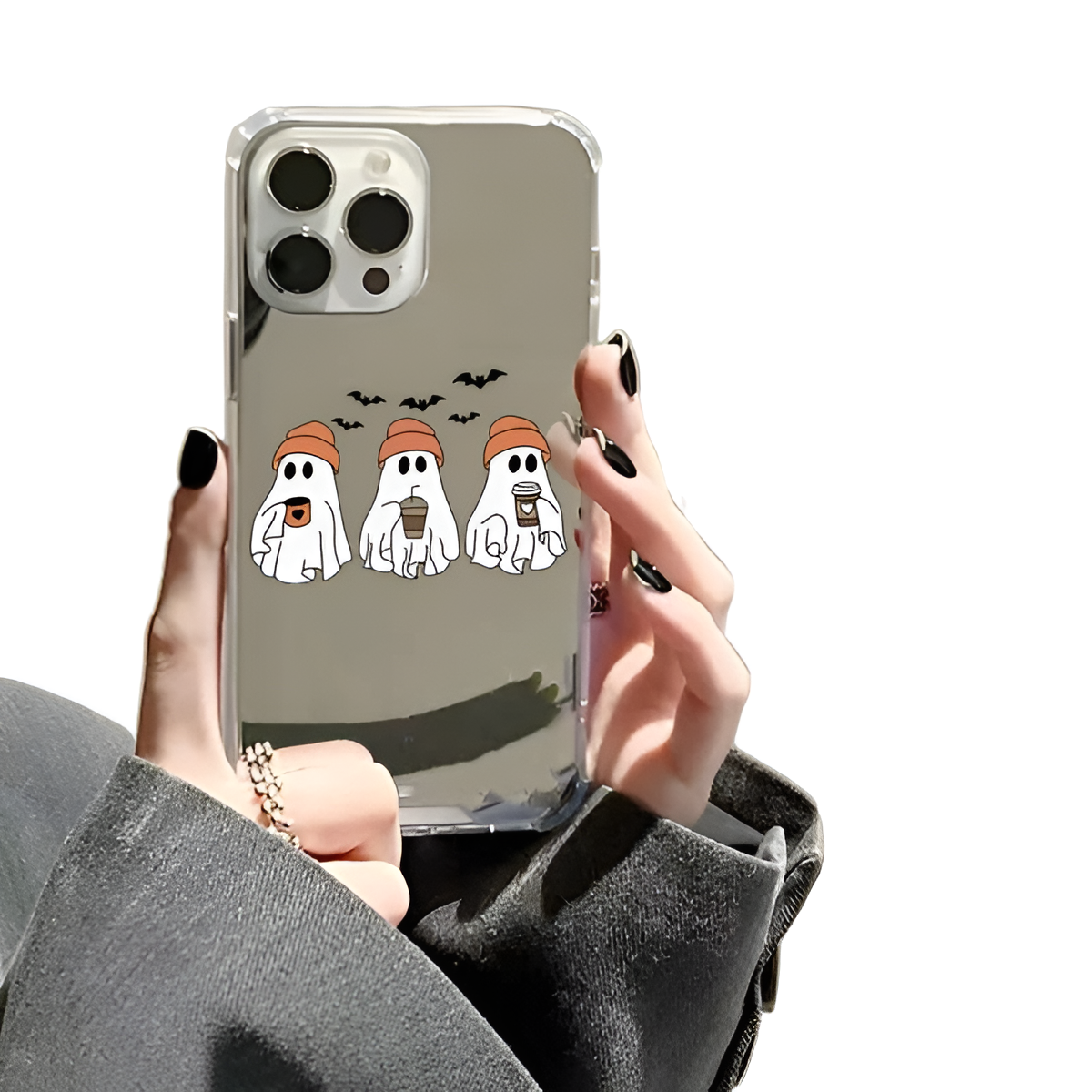 Halloween Retro Ghost Mirror Acrylic Phone Case For iPhone 17 16 15 14 13 12 Mobile Arcade Ltd