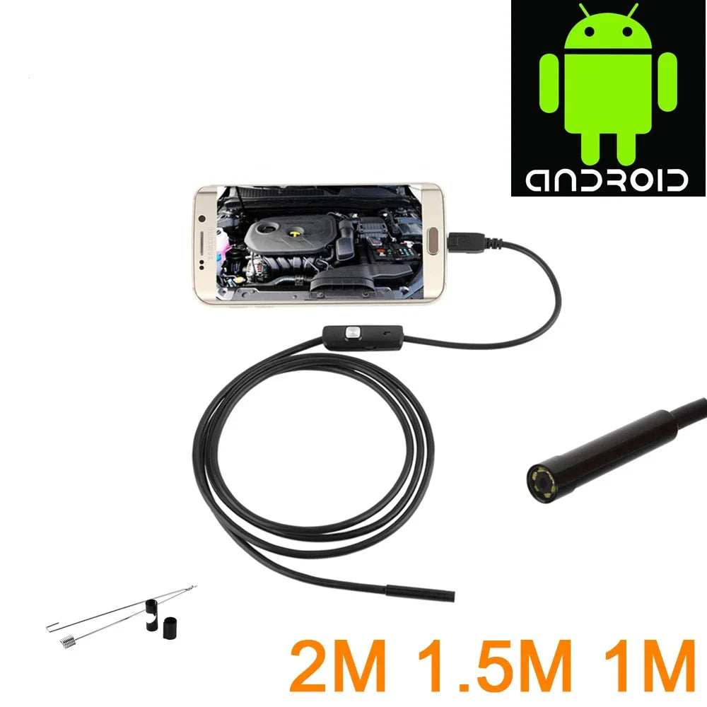 7.0/5.5mm IP67 Waterproof Endoscope Camera with 6 LEDs USB Android Borescope Mobile Arcade Ltd