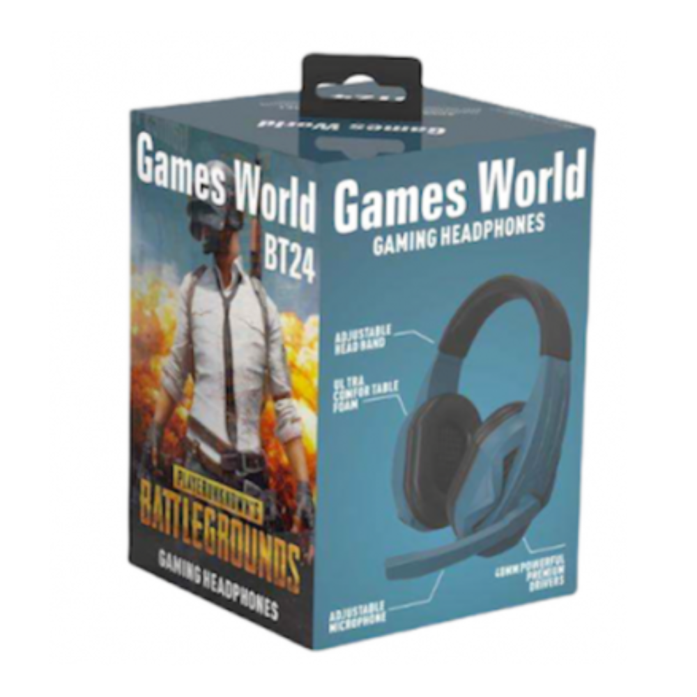 Wired Gaming Headset – Stereo Sound, Mic, Dark Blue BT24 Mobile Arcade Ltd