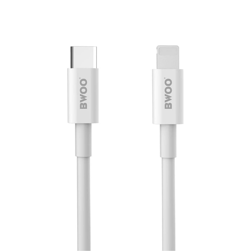Bwoo USB-C to Lightning Cable – 1m, Fast Charge, White Mobile Arcade Ltd