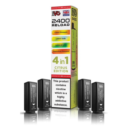 IVG 2400 4 In 1 Citrus Edition Reload Pods – Zesty & Tropical Citrus Blends Mobile Arcade Ltd