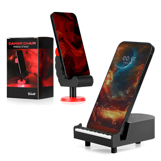 VELENTI Gamer Chair Phone Stand – Fun Desk Holder for Smartphones & Kindles