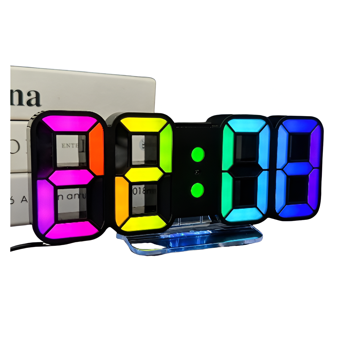 Seutgjie RGB LED Digital Alarm Clock – Wall/Desk Clock with Remote & Snooze