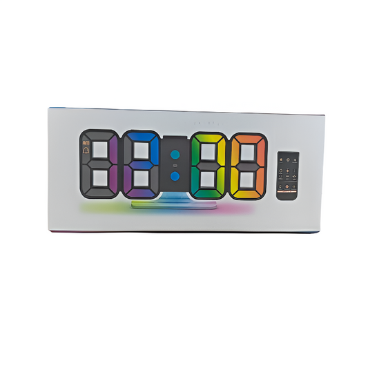 Seutgjie RGB LED Digital Alarm Clock – Wall/Desk Clock with Remote & Snooze Mobile Arcade Ltd