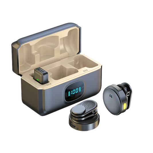 2.4G Wireless Lavalier Microphone with Charging Case for Smartphone