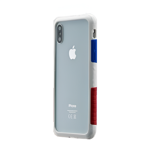 iPhone XR Cover – White Transparent Soft Case with Sporty Designer Look