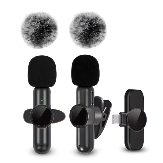 Wireless Lavalier Microphone with Wind Cover – Mini Mic for iPhone & Android