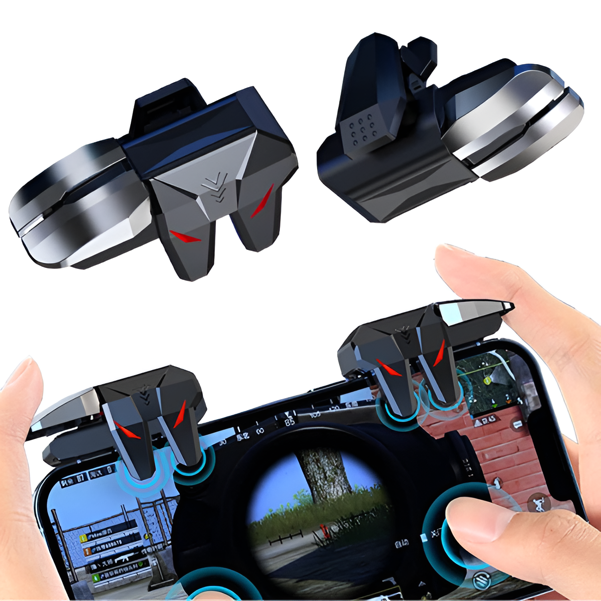 Mobile Gaming Triggers Joystick L1R1 L2R2 for PUBG COD iOS Android Phone