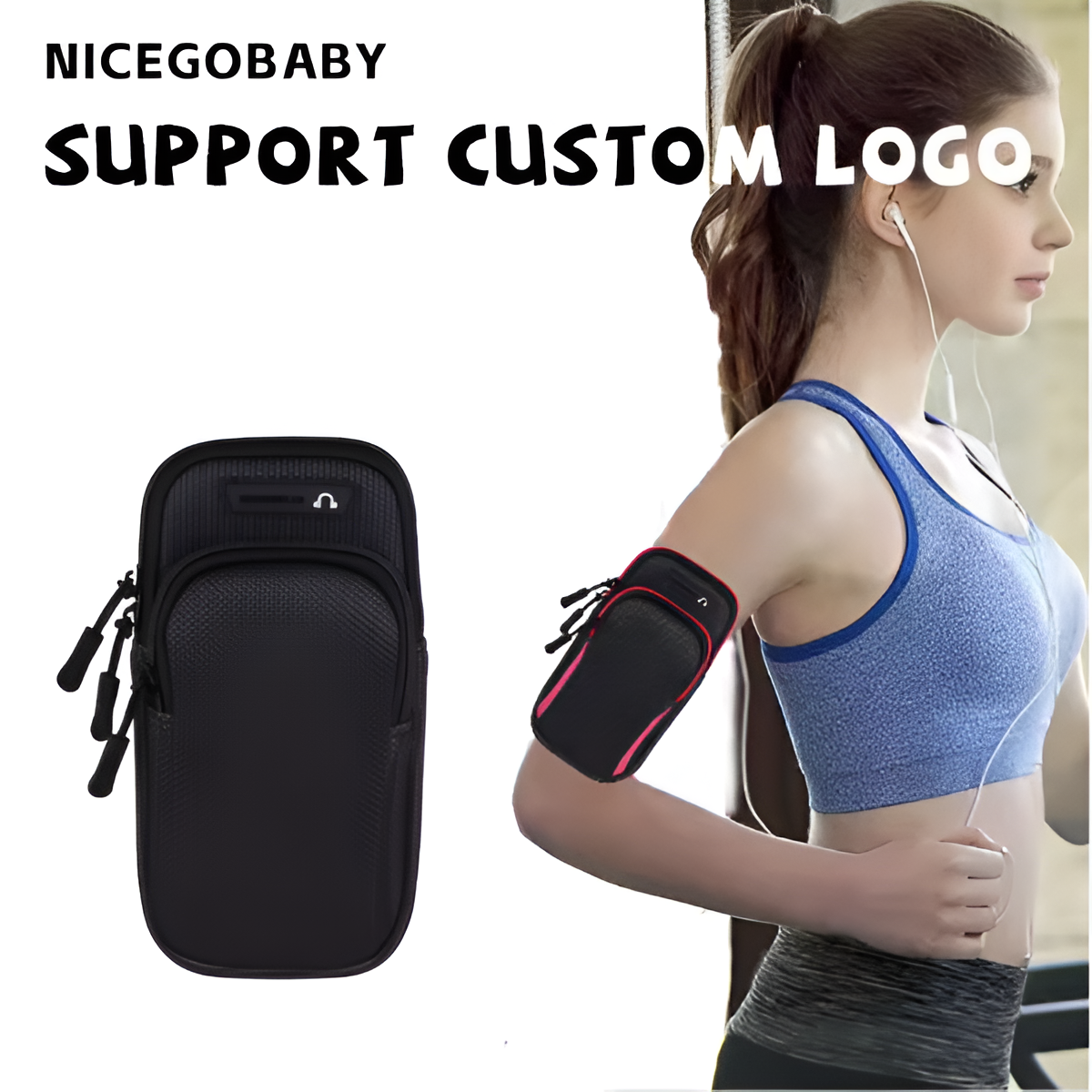 Universal 7.5" Waterproof Sports Arm Strap – Phone Holder for Running & Cycling