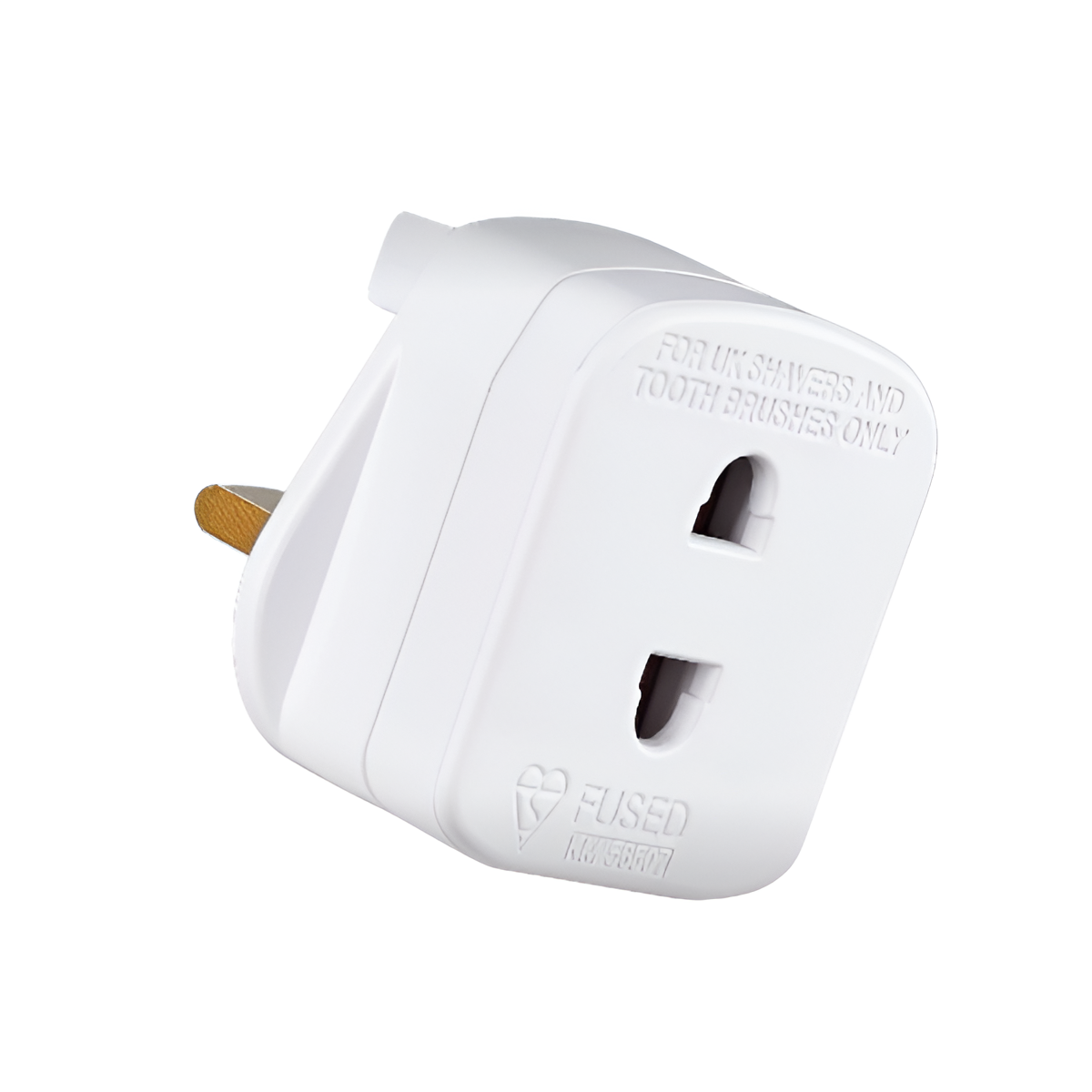 Masterplug Electric Shaver Adaptor – 2-Pin to 3-Pin Plug Converter (White) Mobile Arcade Ltd