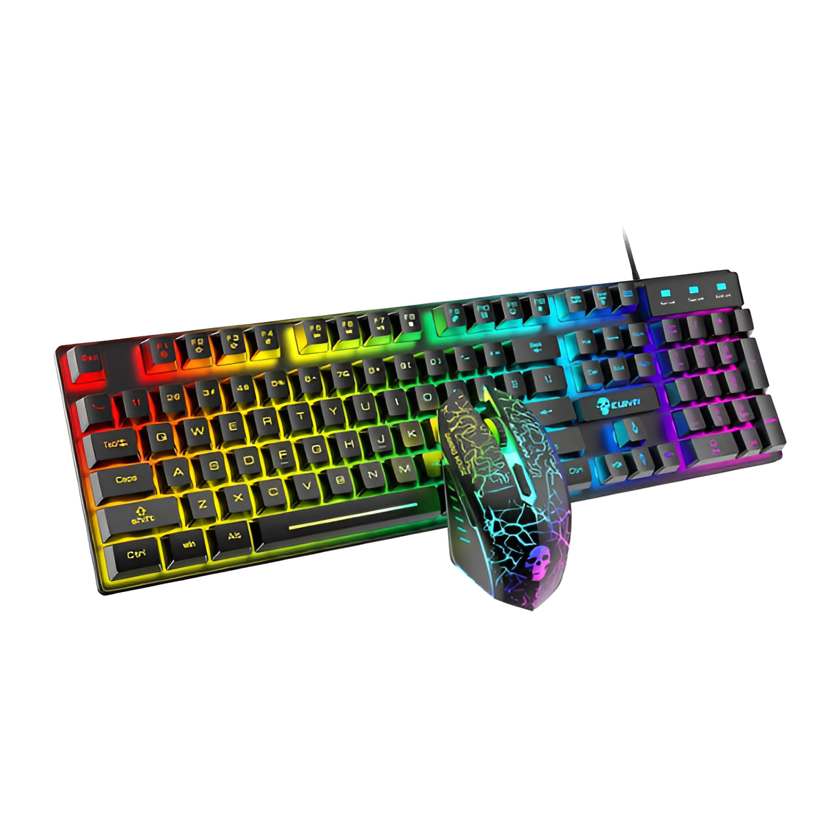 Kuiying T6RGB Luminous Keyboard & Mouse Set – RGB Backlit Gaming Combo Mobile Arcade Ltd