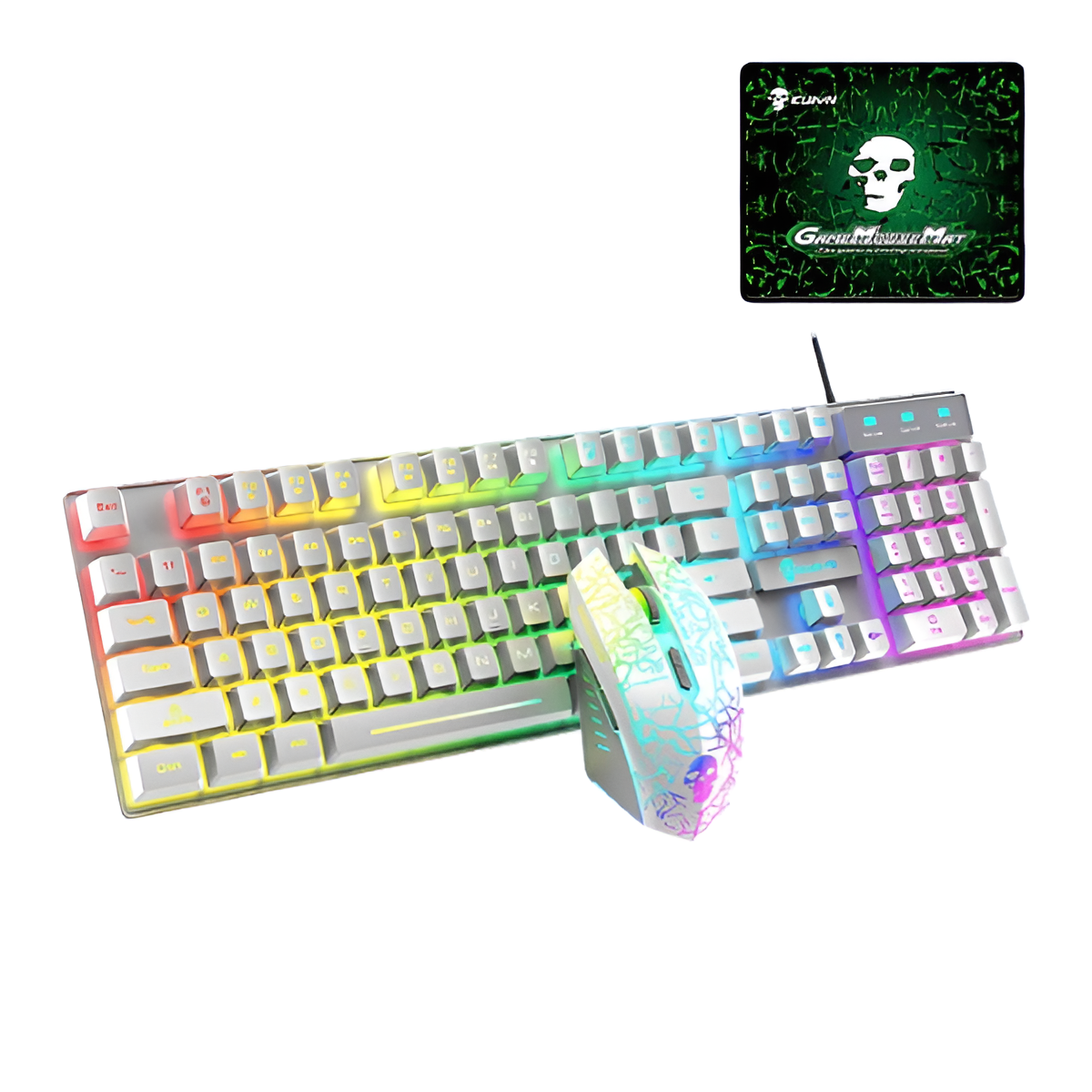 Kuiying T6RGB Luminous Keyboard & Mouse Set – RGB Backlit Gaming Combo Mobile Arcade Ltd