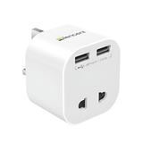 LENCENT Shaver Plug Adaptor UK – 2 Pin to 3 Pin with 2 USB Ports, 13A Fuse Mobile Arcade Ltd