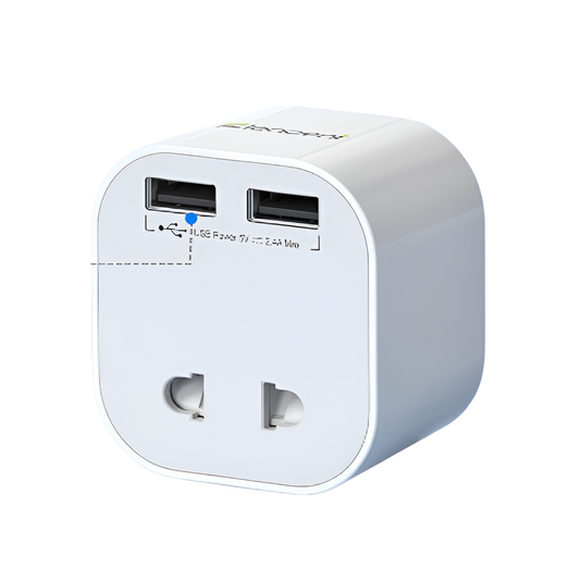 LENCENT Shaver Plug Adaptor UK – 2 Pin to 3 Pin with 2 USB Ports, 13A Fuse Mobile Arcade Ltd