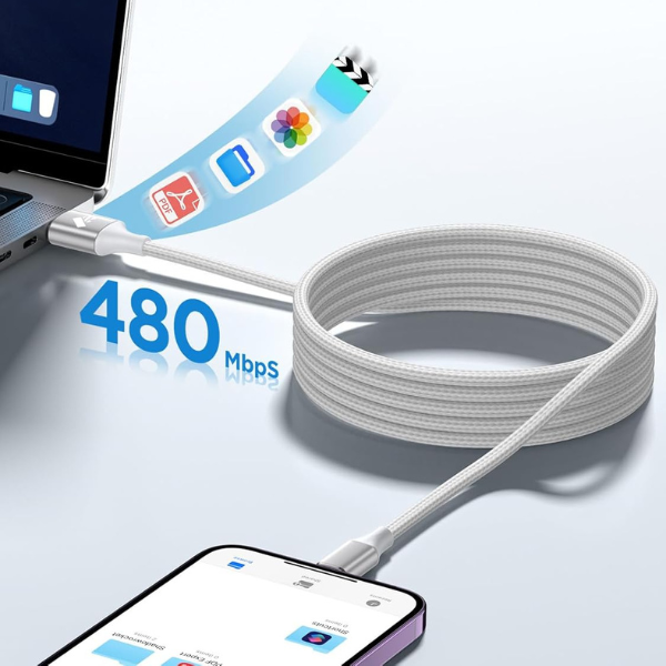 iPhone Charger Cable 1M & 2M – MFi Lightning Cable, Fast Charging, Durable Nylon Mobile Arcade Ltd