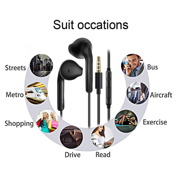 2 Pack In-Ear Wired Earphones with Mic Noise Isolating Headphones for Android Mobile Arcade Ltd