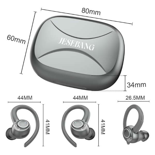 Jesebang Bluetooth 5.3 Wireless Earbuds with ENC Mic & 40H Playtime - Black Mobile Arcade Ltd