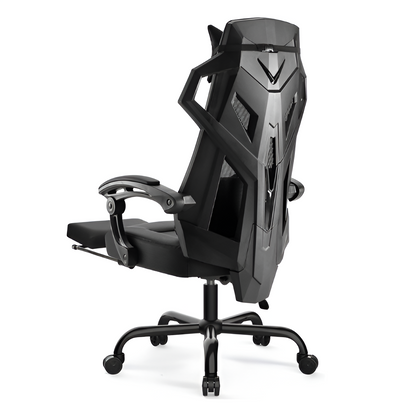 GTPLAYER Mesh Gaming Chair with Footrest – Ergonomic Recliner Office Seat
