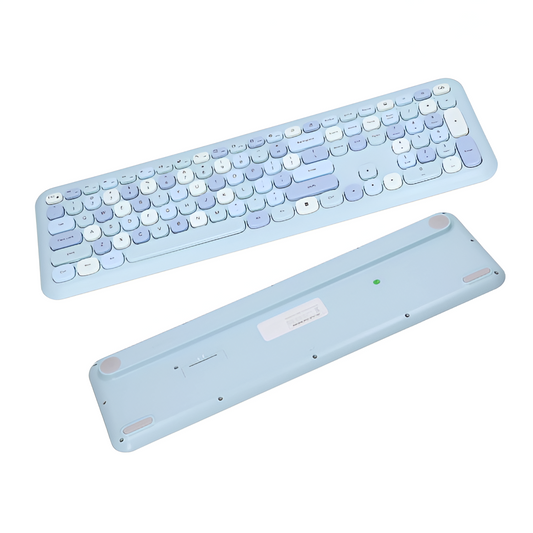 Wendeekun Wireless Keyboard Mouse Combo Retro Multi-Color w/ Num Pad – Blue Mobile Arcade Ltd