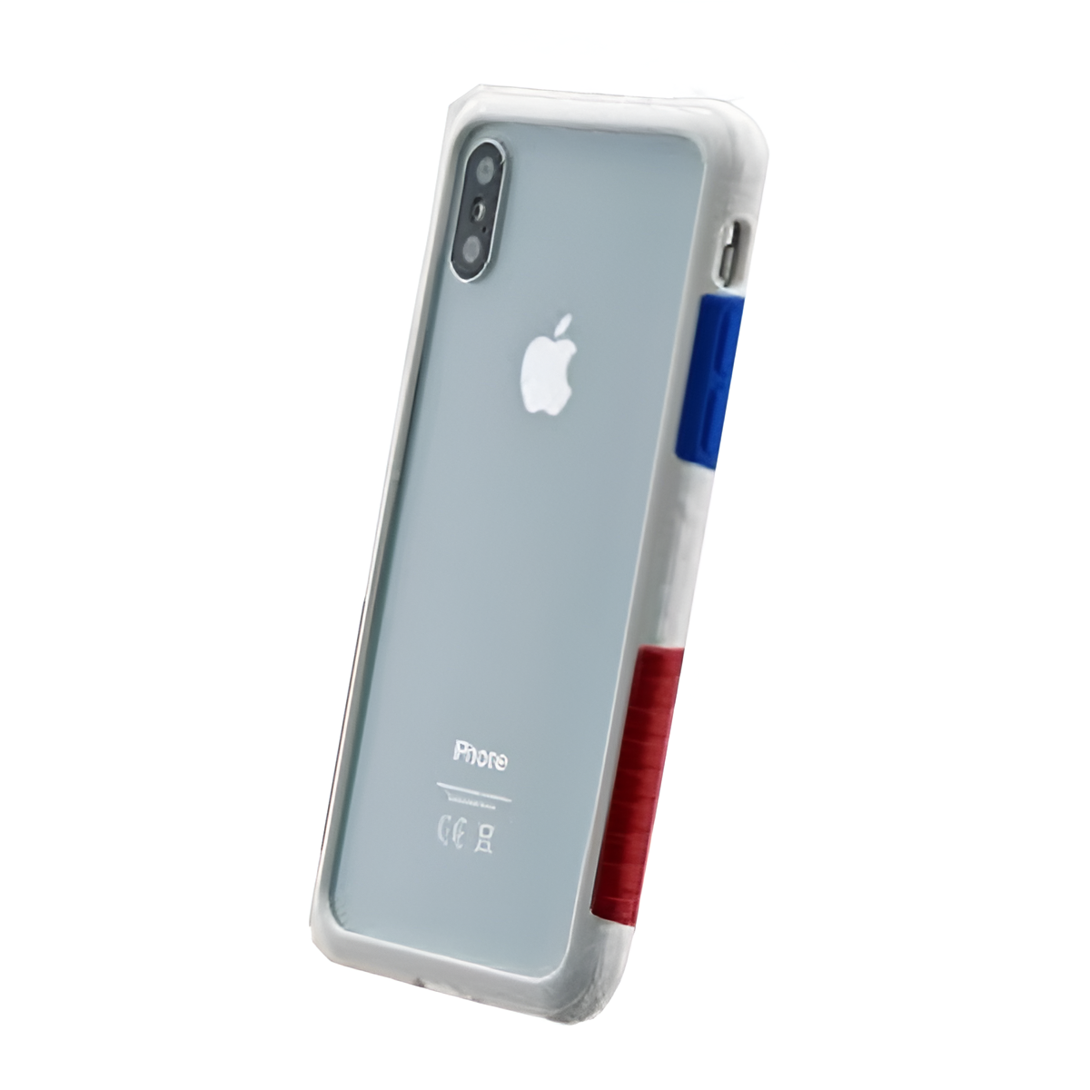 iPhone XR Cover – White Transparent Soft Case with Sporty Designer Look Mobile Arcade Ltd