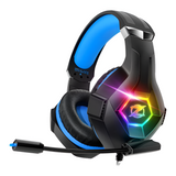 RGB Gaming Headset with Surround Sound & Mic for PS5 Xbox One PC Laptop