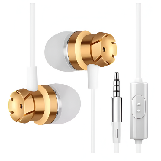 Metal Wired Earbuds with Mic – Super Bass, Noise Reduction, 3.5mm Jack Mobile Arcade Ltd
