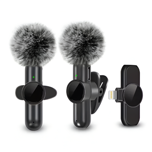 Wireless Lavalier Microphone with Wind Cover – Mini Mic for iPhone & Android