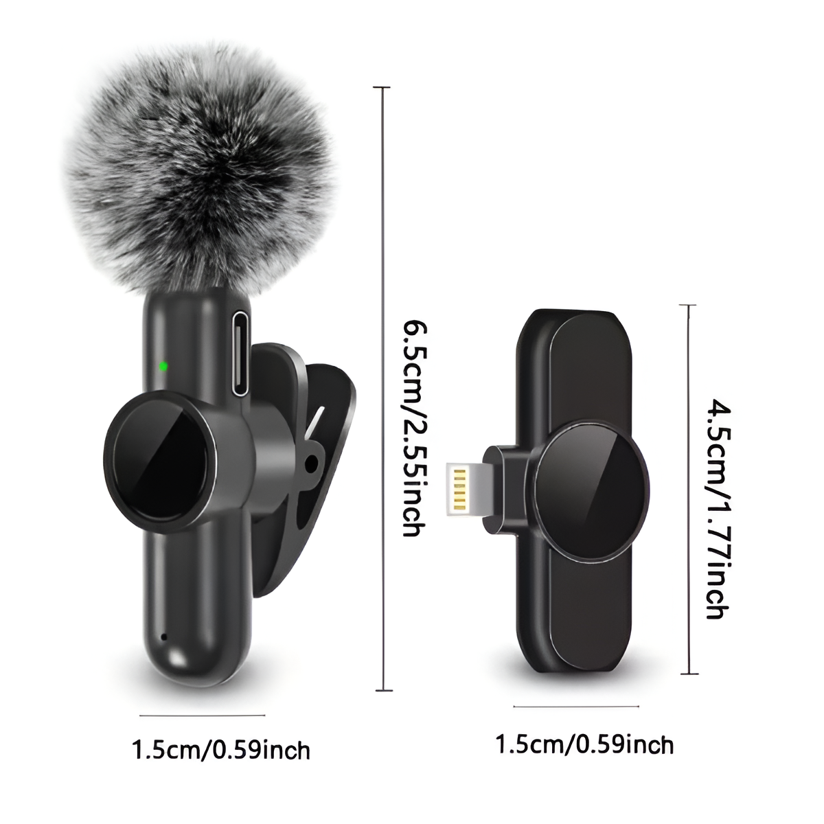 Wireless Lavalier Microphone with Wind Cover – Mini Mic for iPhone & Android Mobile Arcade Ltd