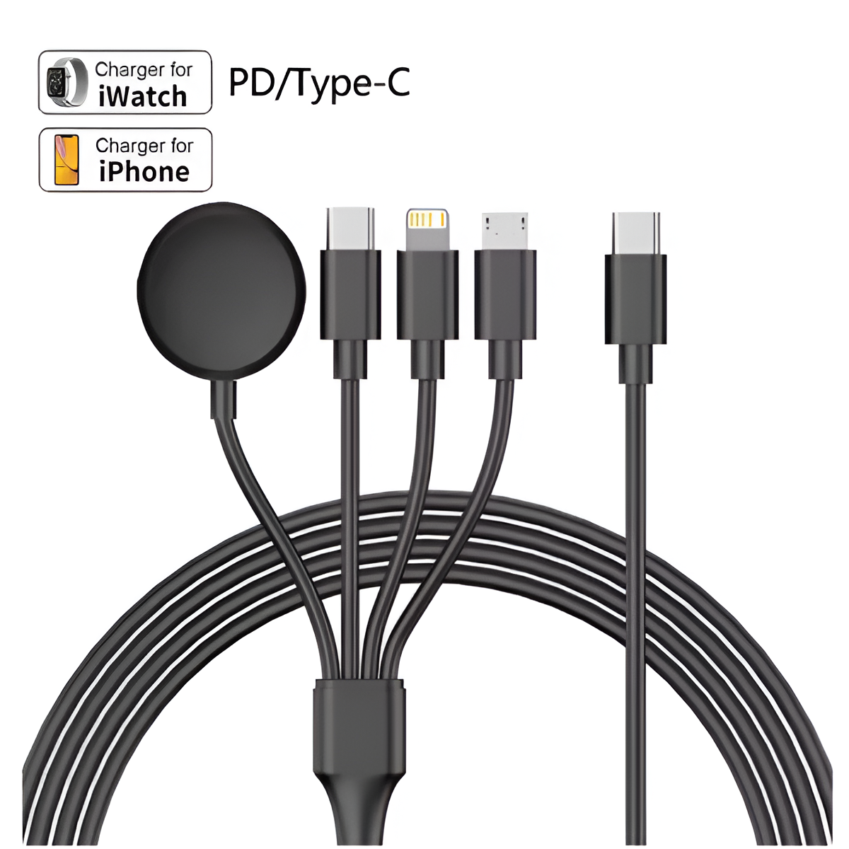 4-in-1 Magnetic Wireless Charger Cable for iPhone & Apple Watch Series