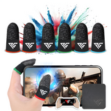 Progameplays Gaming Finger Sleeves 3 Pairs – Carbon Silver Fibre – Standard