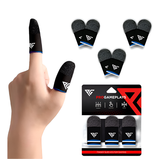 Progameplays Gaming Finger Sleeves 3 Pairs – Carbon Silver Fibre – Standard Mobile Arcade Ltd