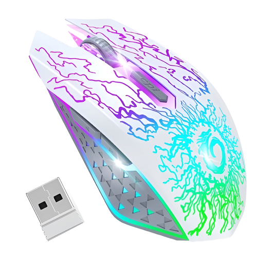 VersionTECH Wireless RGB Gaming Mouse, Silent Click, 3 DPI, Rechargeable Mobile Arcade Ltd