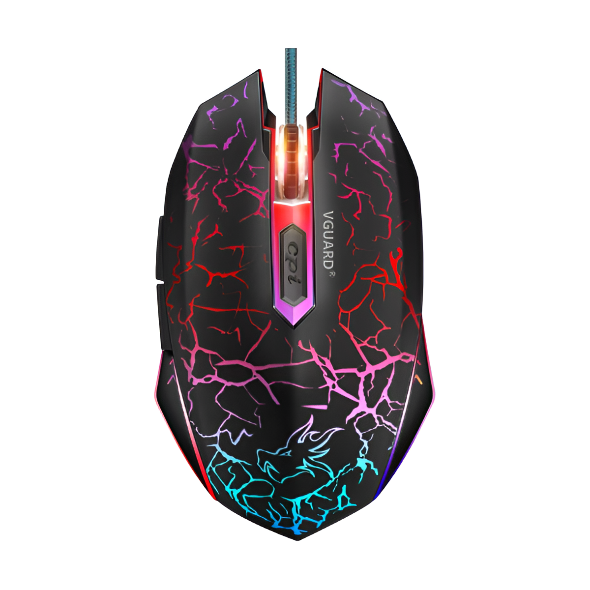 VGUARD RGB Wired Gaming Mouse, 6 Buttons, 4 DPI Levels, Ergonomic, Black