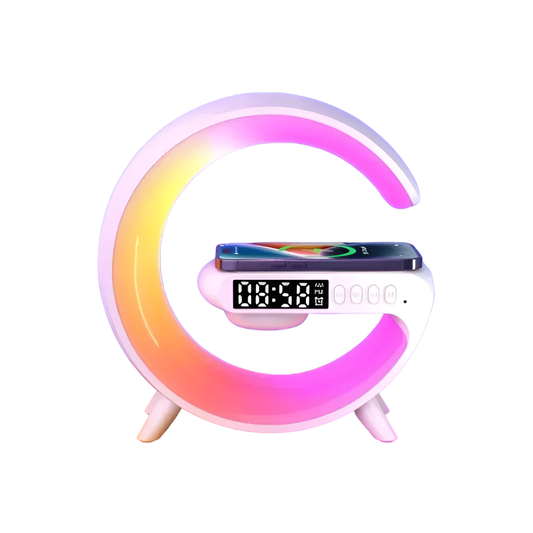 LED Smart G Lamp Bluetooth Speaker Wireless Charger RGB Alarm Clock Night Light Mobile Arcade Ltd