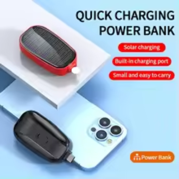 OnePlus 1200mAh Solar Mini Power Bank – Portable Keyring Charger for Outdoors