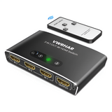 VWRHar HDMI 3x1 Switch with Remote – 4K HDMI Splitter for PS5/Xbox/TV – Black