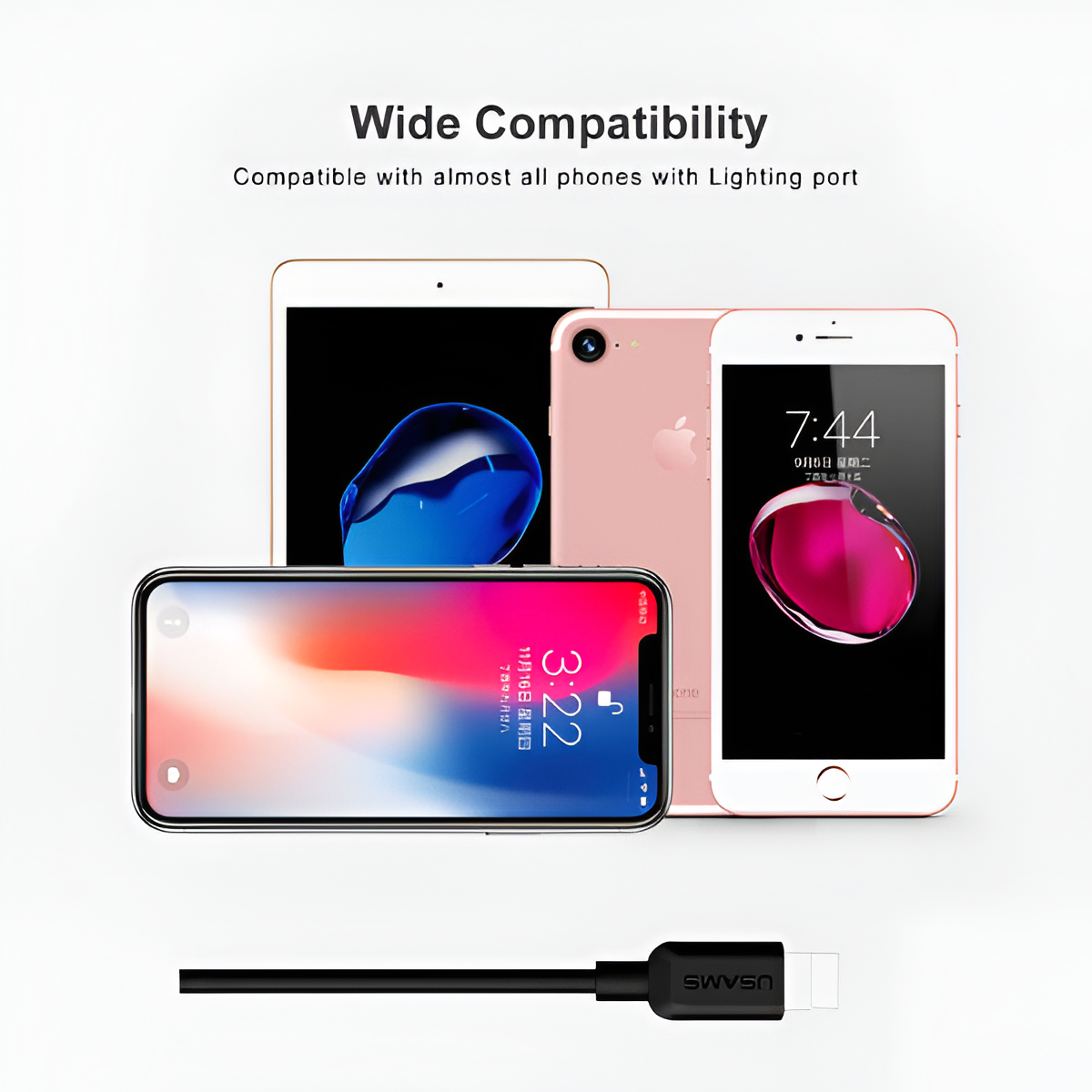 1M USB Lightning Cable – Fast Charging Lead for iPhone X/8/7/6/5/SE Charger Mobile Arcade Ltd