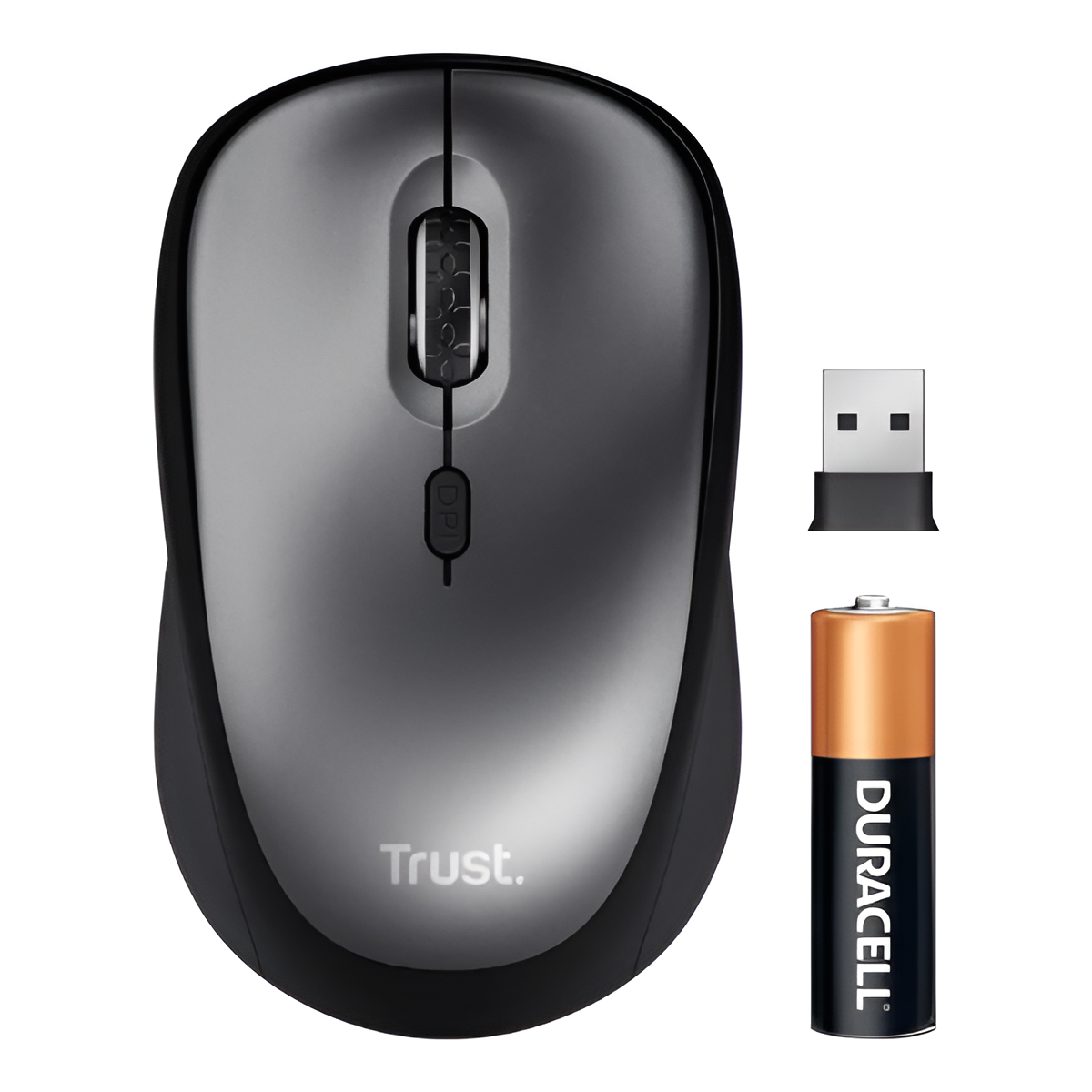 Trust Yuki Silent Wireless Mouse – Recycled, Ambidextrous, 1600 DPI – Black